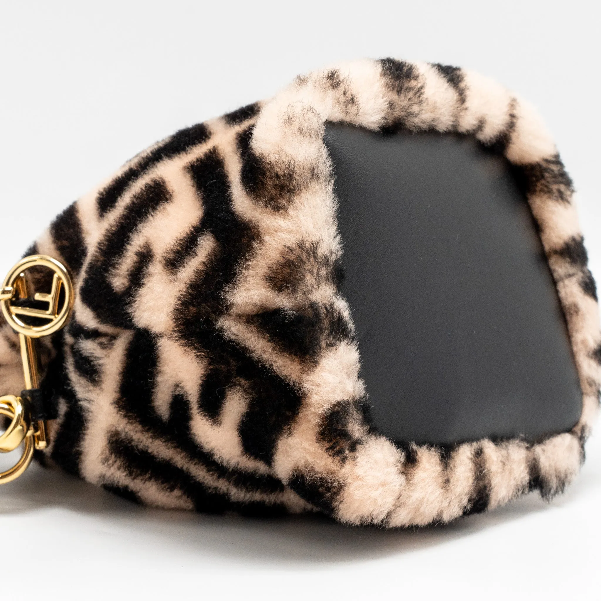 Fendi Mon Tresor Bucket Bag Shearling Zucca Pink/Black GHW