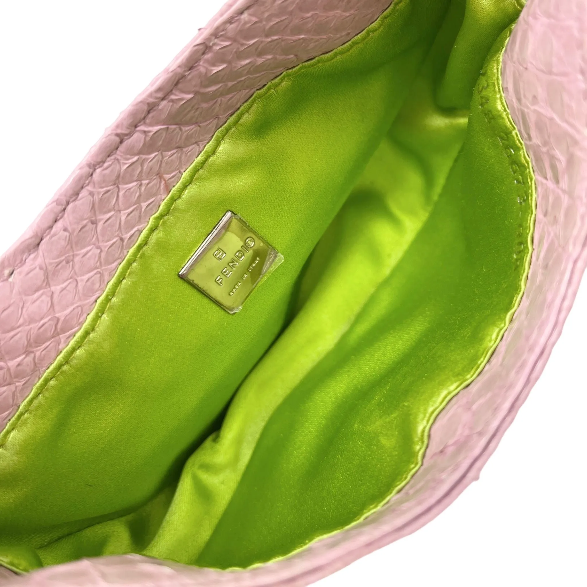 Fendi Pink Snakeskin Croissant