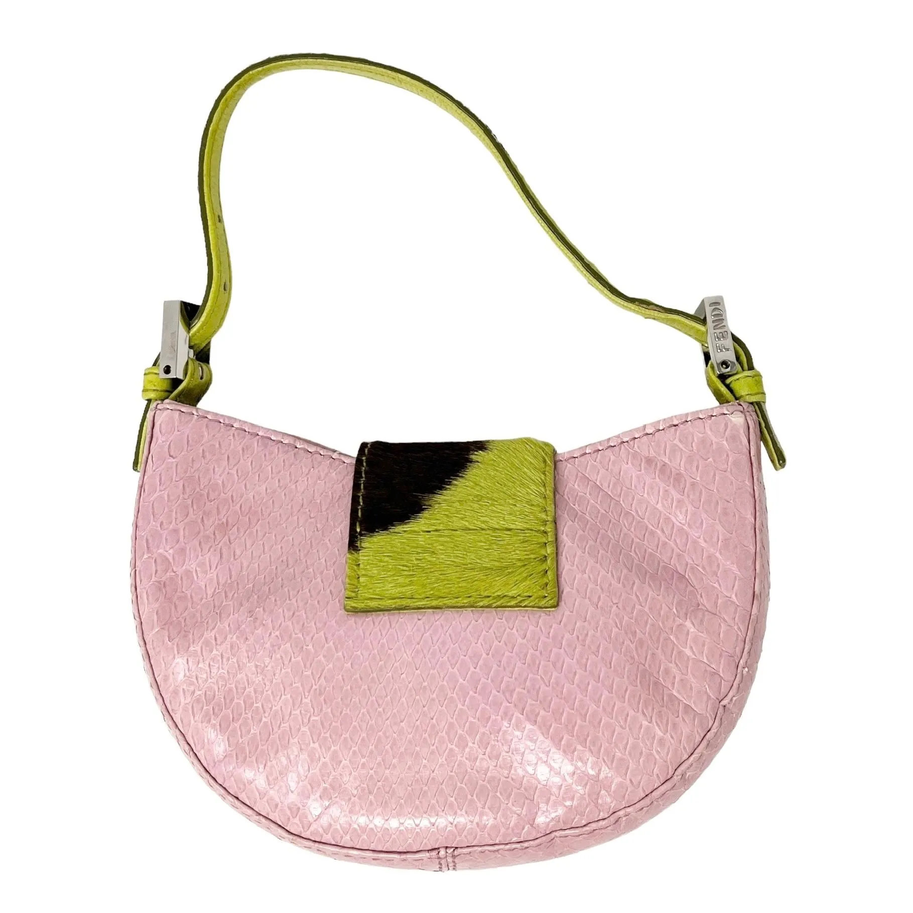 Fendi Pink Snakeskin Croissant