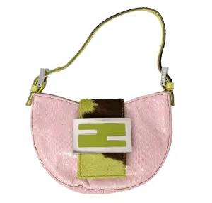 Fendi Pink Snakeskin Croissant