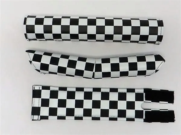 Flite Old School BMX 3 Piece V-bar Pad Set Checkers