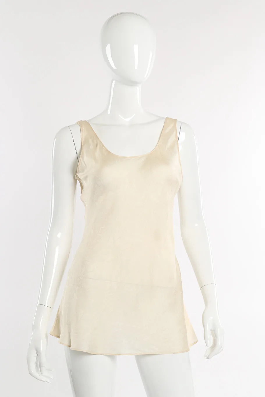Floral Embossed Silk Tank & Skirt Set