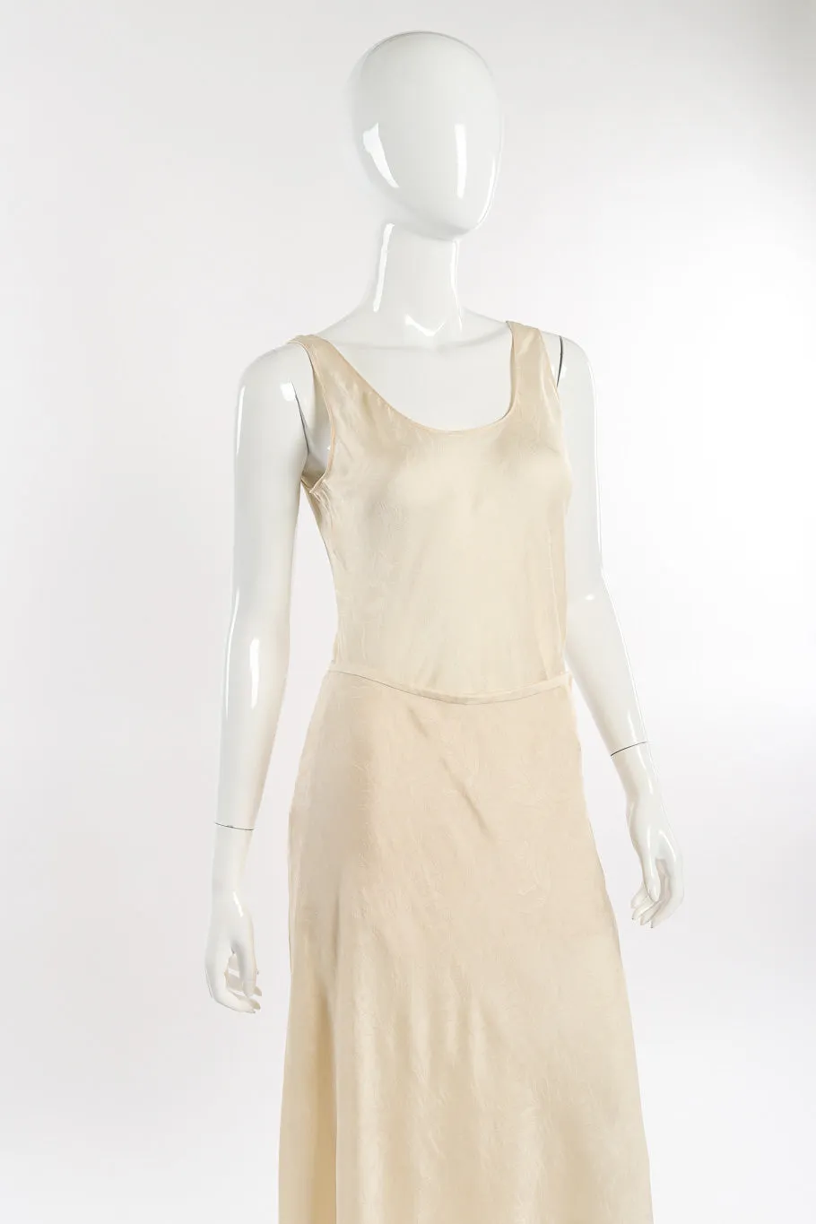 Floral Embossed Silk Tank & Skirt Set