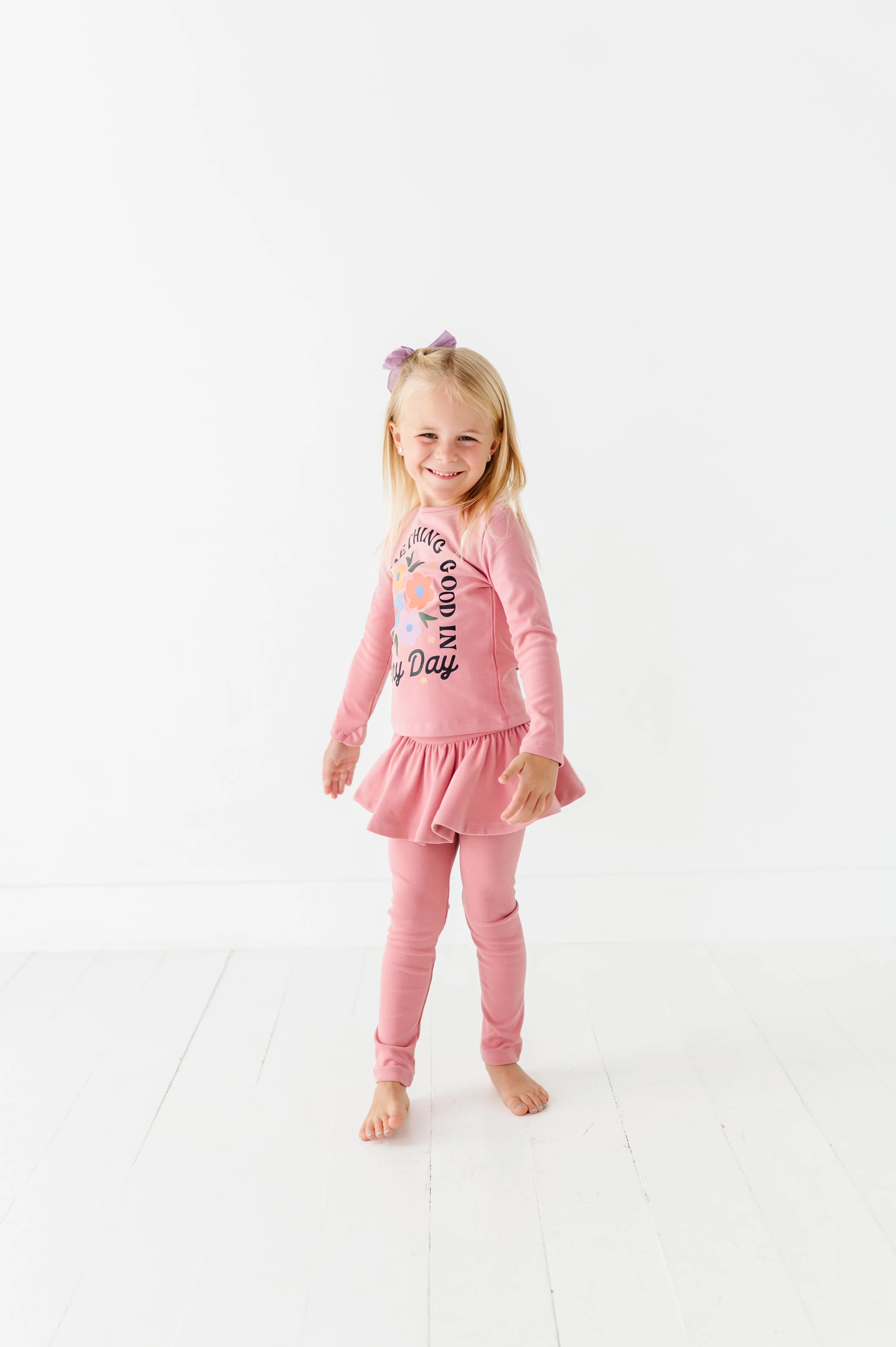 Floral | Mauve Fleece skirted SET