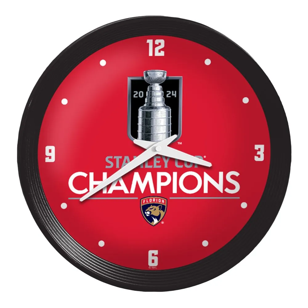 Florida Panthers: Stanley Cup Champions - Ribbed Frame Wall Clock