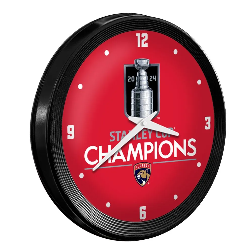 Florida Panthers: Stanley Cup Champions - Ribbed Frame Wall Clock