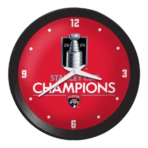 Florida Panthers: Stanley Cup Champions - Ribbed Frame Wall Clock