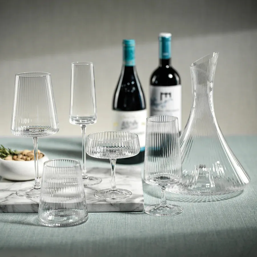 Fluted Stemmed Wine Glass