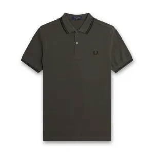 Fred Perry - Twin Tipped Polo in Field Green/Black