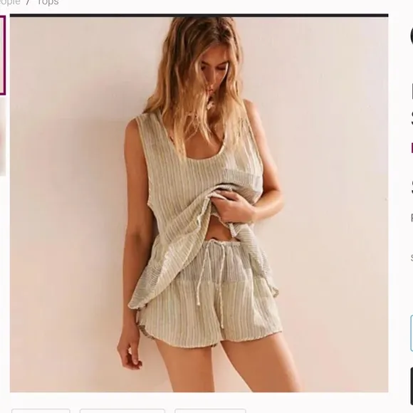 Free People ANNABELLE two piece set size small NWOT