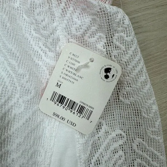 Free People Movement Good Sport Tennis Skort Size Medium White High Rise Mesh