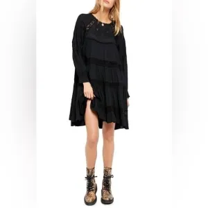 Free People Piece of your Heart Black Mini Dress Size XS