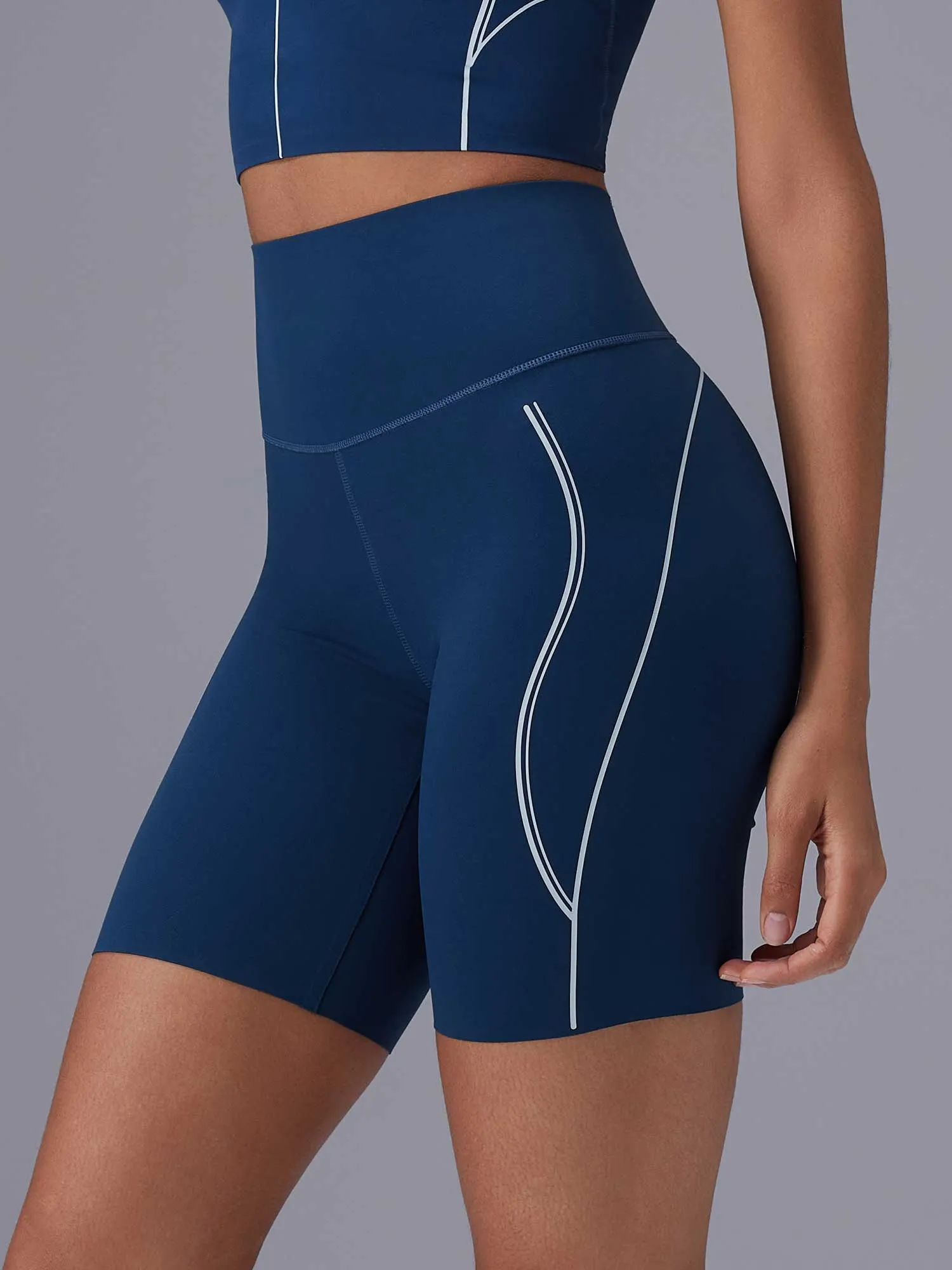 Freeleaf 8" High Rise Stripe Print Shorts