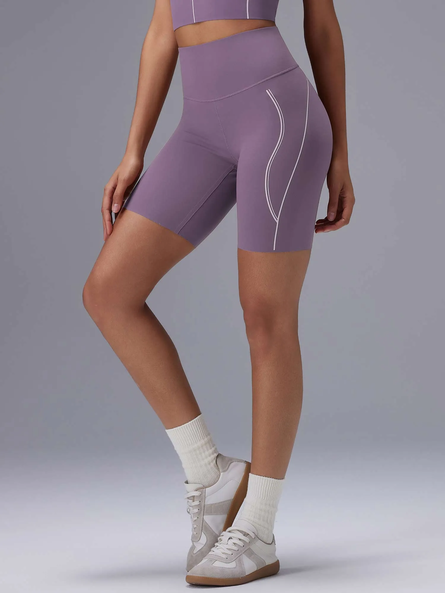 Freeleaf 8" High Rise Stripe Print Shorts