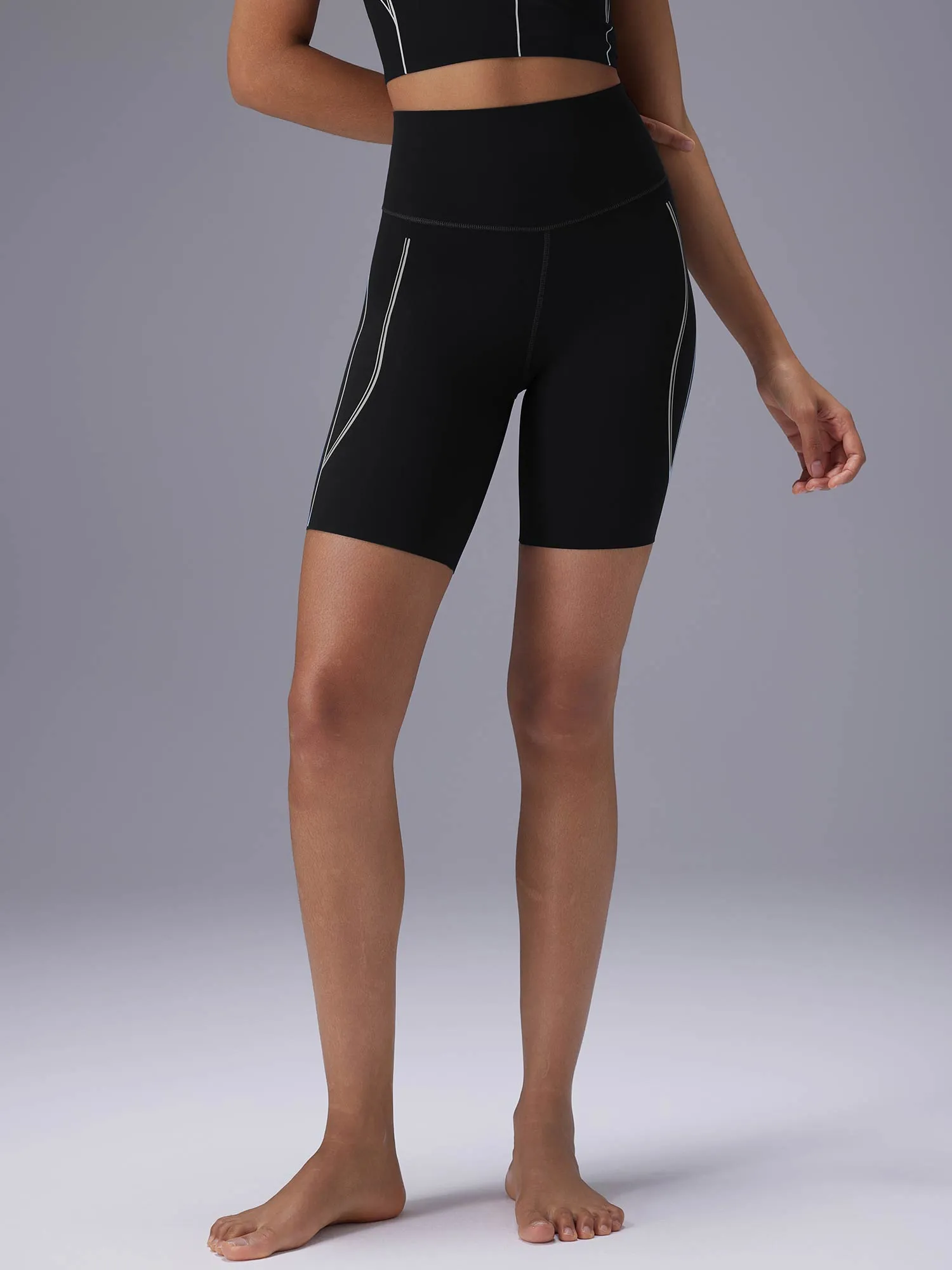 Freeleaf 8" High Rise Stripe Print Shorts