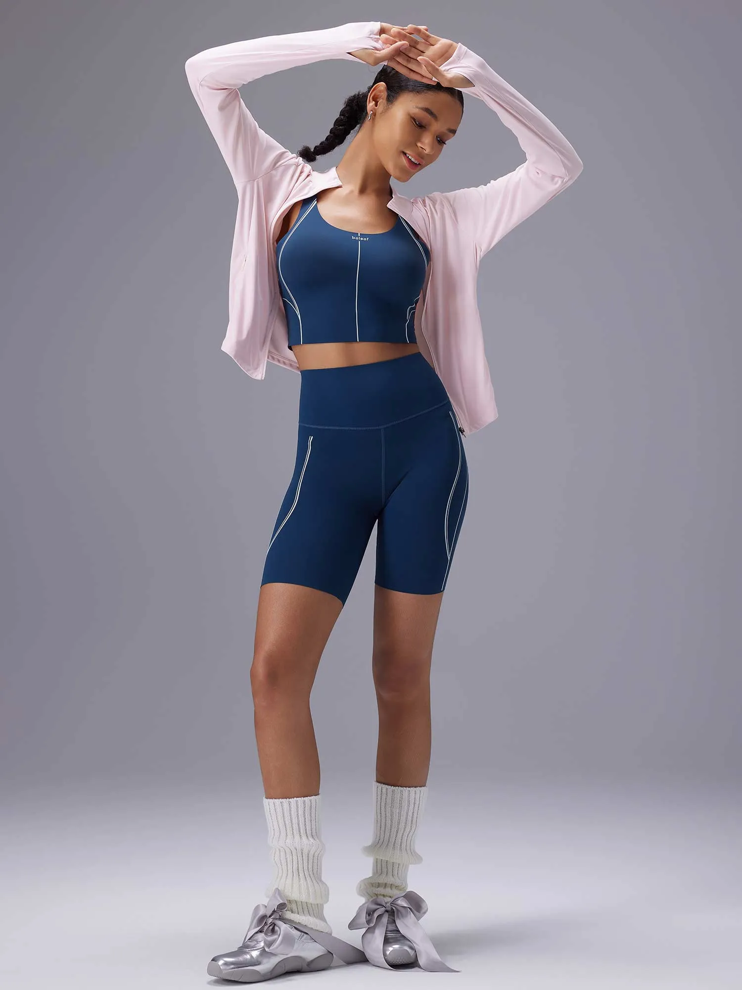 Freeleaf 8" High Rise Stripe Print Shorts