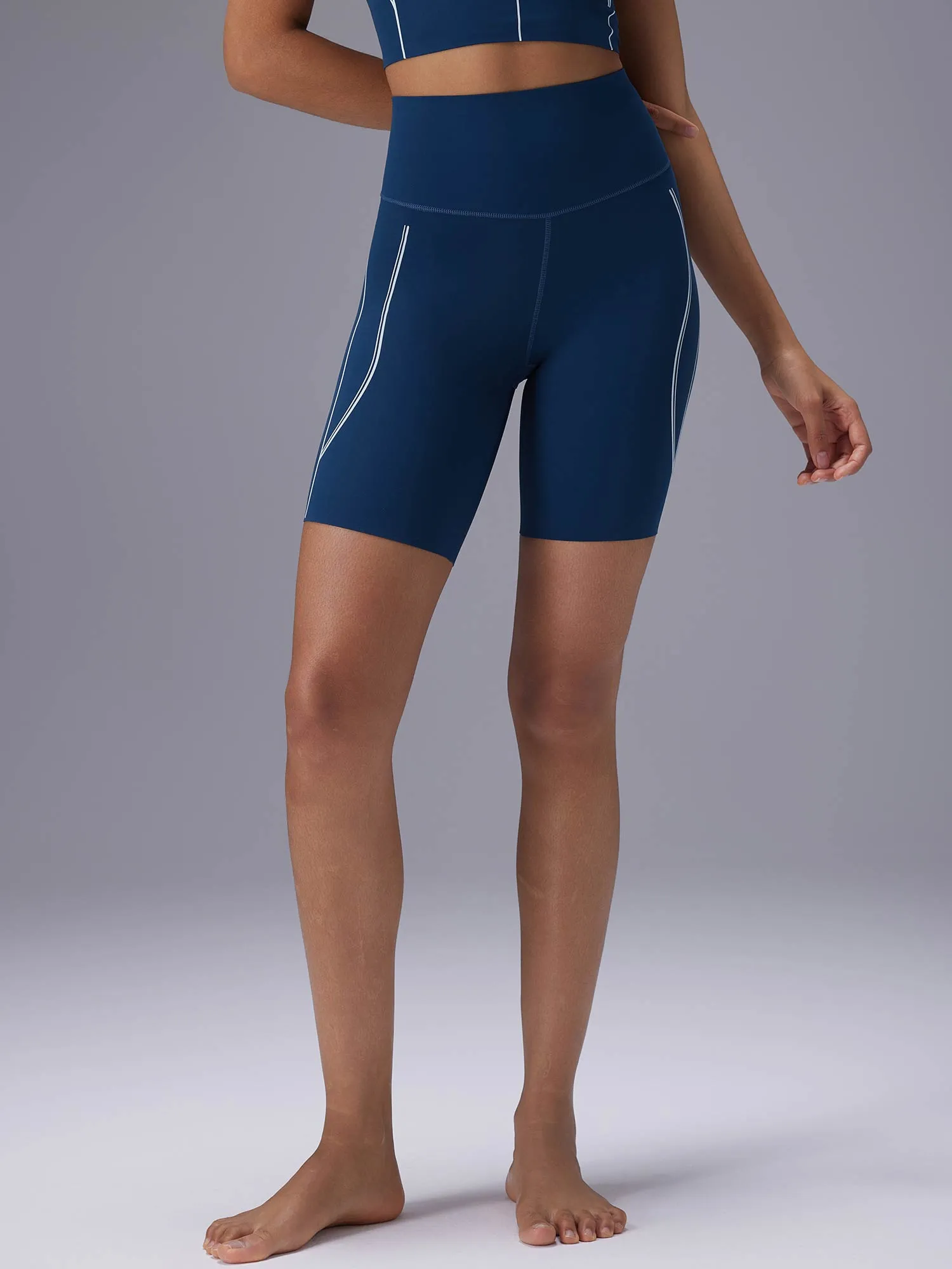 Freeleaf 8" High Rise Stripe Print Shorts