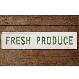 Fresh Produce Metal Wall Sign