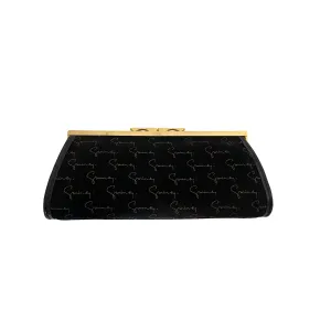 Givenchy Black Logo Suede Clutch