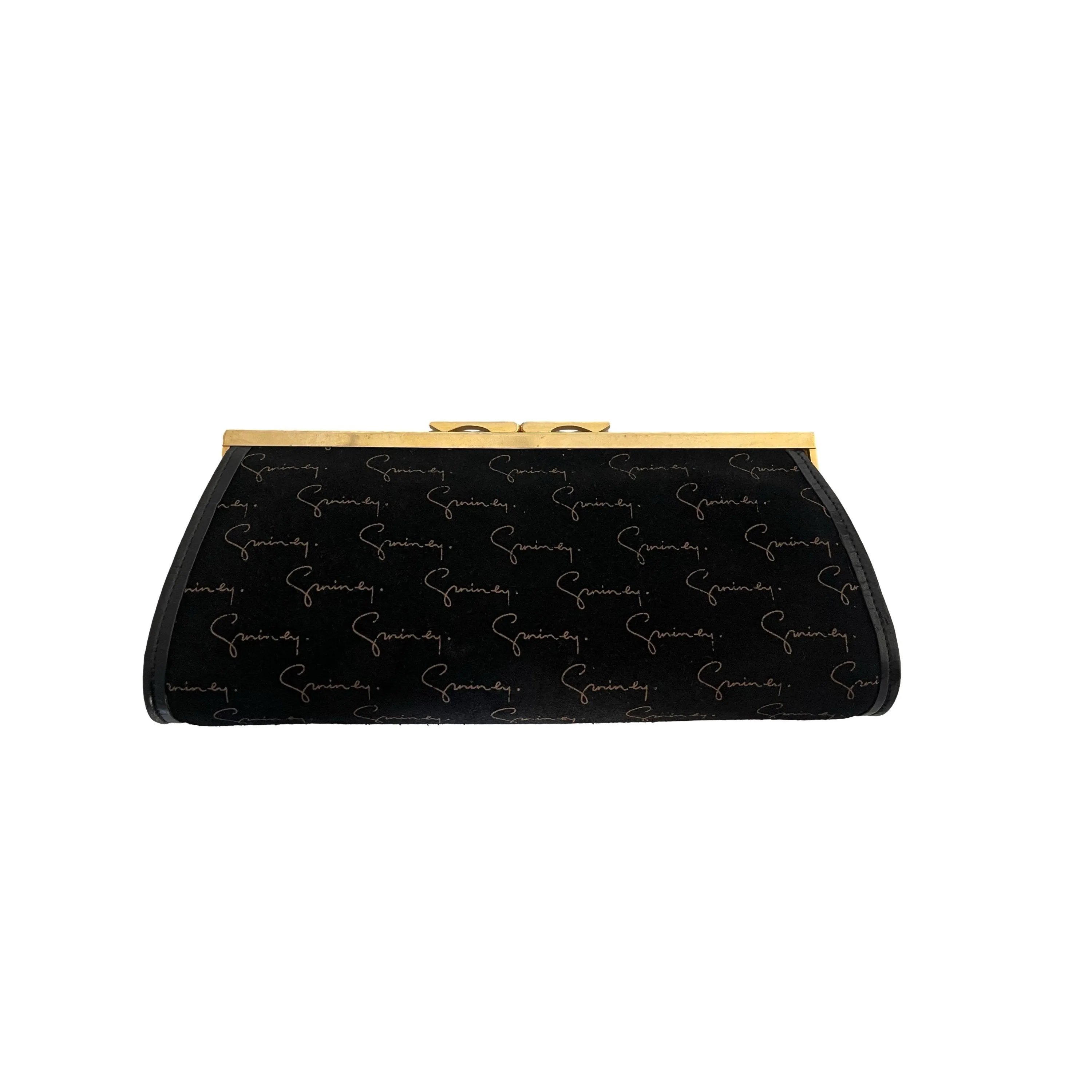 Givenchy Black Logo Suede Clutch