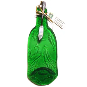 Glass Cheese Platter - Green Fern