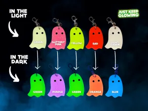 GLOW IN THE DARK GHOST KEYCHAIN