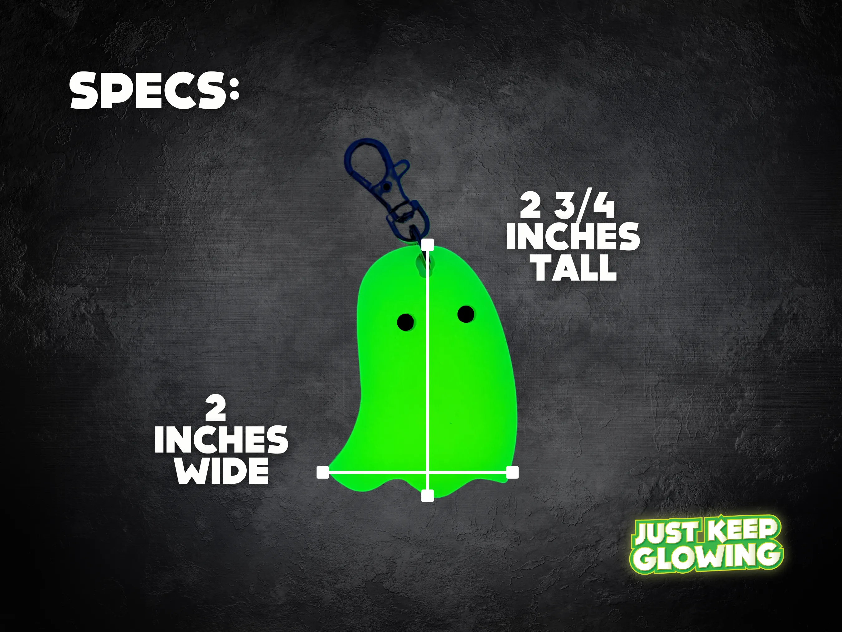GLOW IN THE DARK GHOST KEYCHAIN