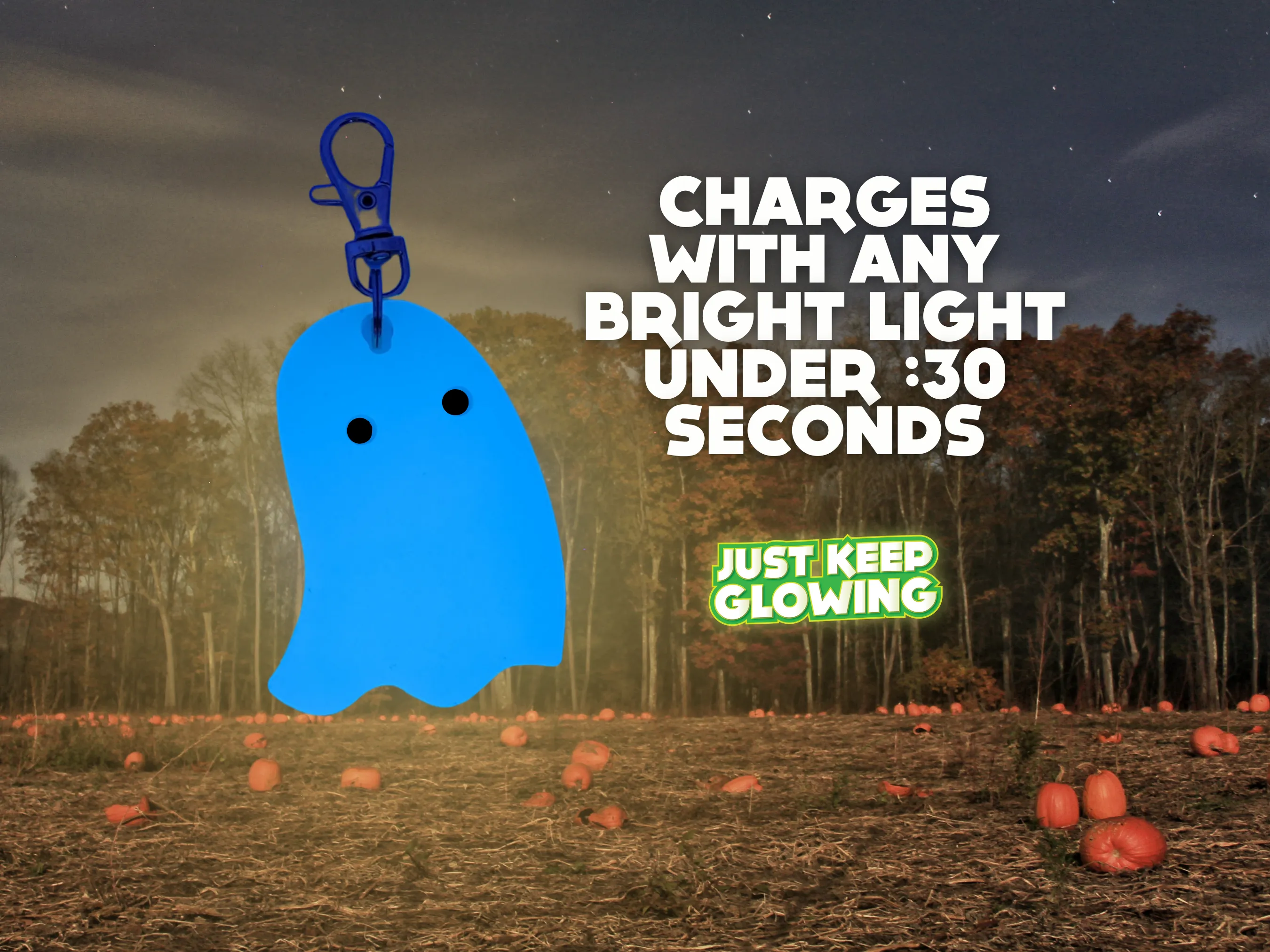 GLOW IN THE DARK GHOST KEYCHAIN