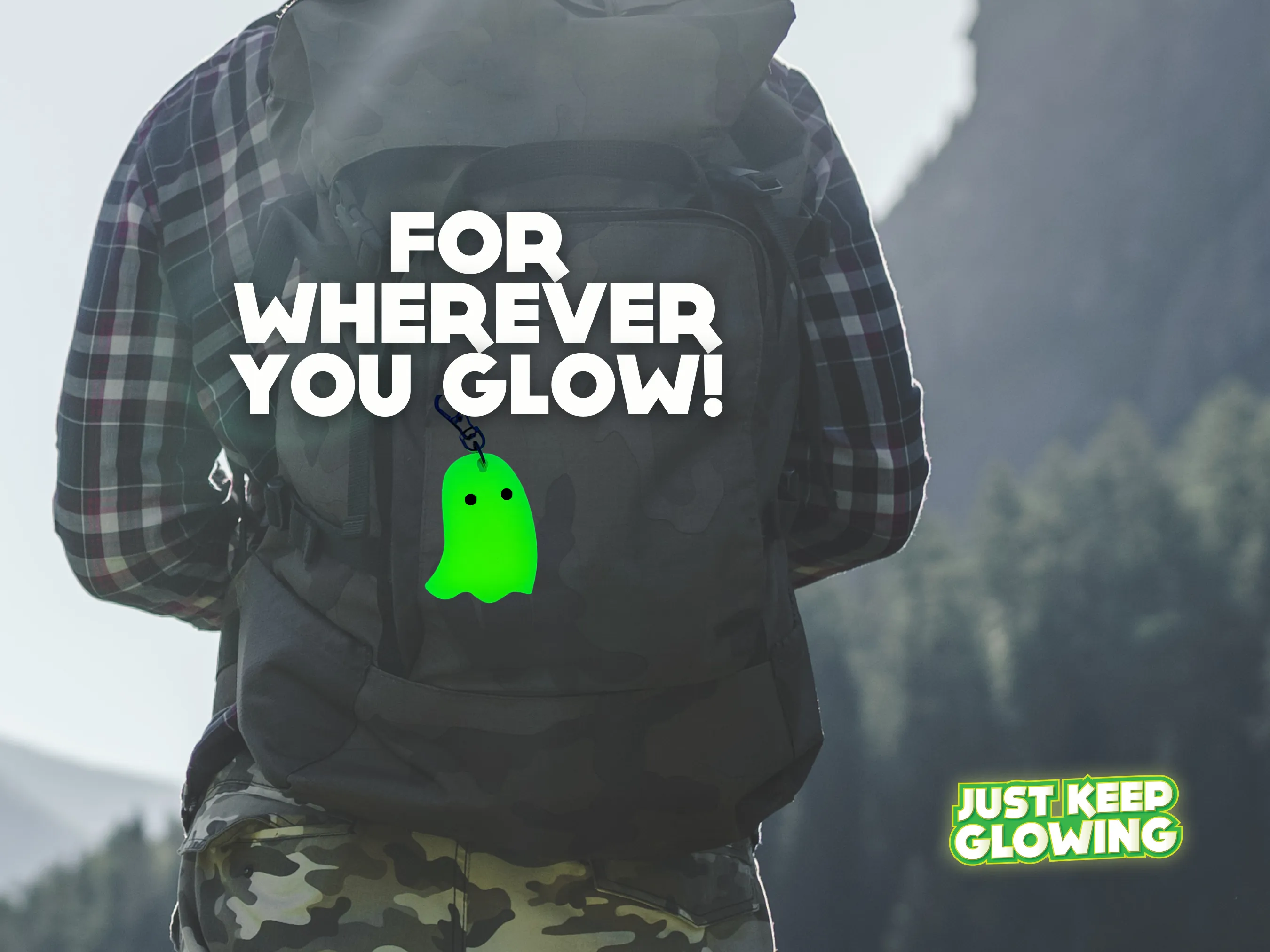 GLOW IN THE DARK GHOST KEYCHAIN