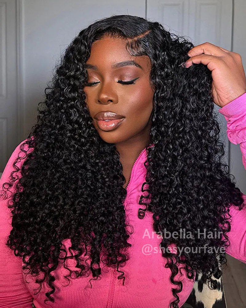 Glueless 6x5 Pre-Cut Lace Closure Jerry Curly Easy-Wear Upgrade Lace Natural Black Human Hair Wig Beginner-Friendly