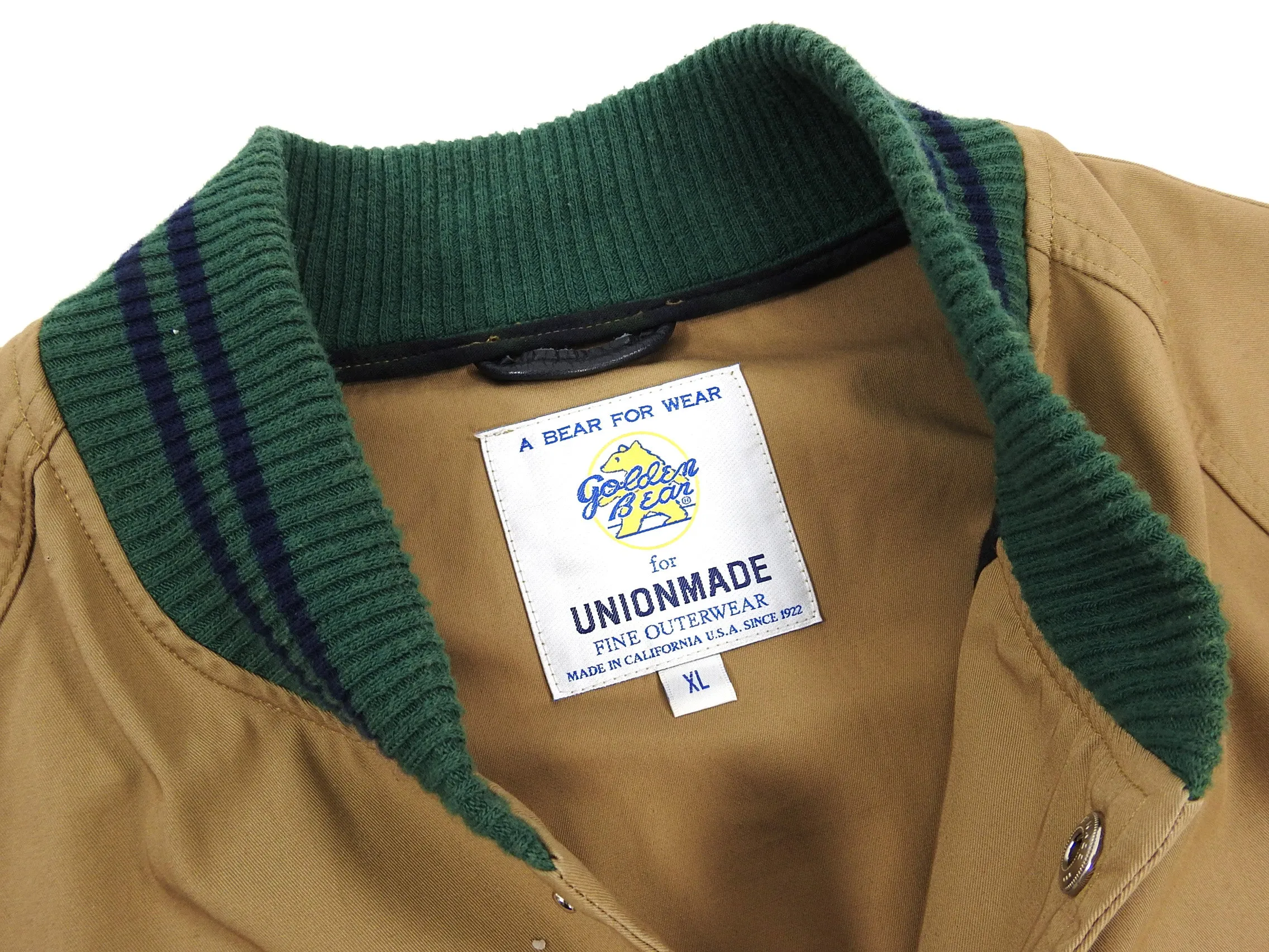 Golden Bear x Unionmade Camel Green Collar Bomber - XL