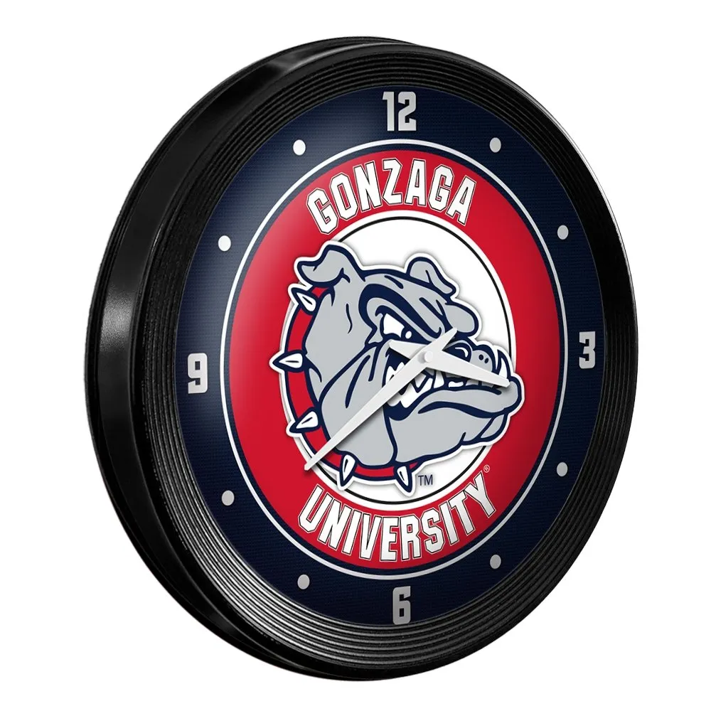 Gonzaga Bulldogs: Ribbed Frame Wall Clock
