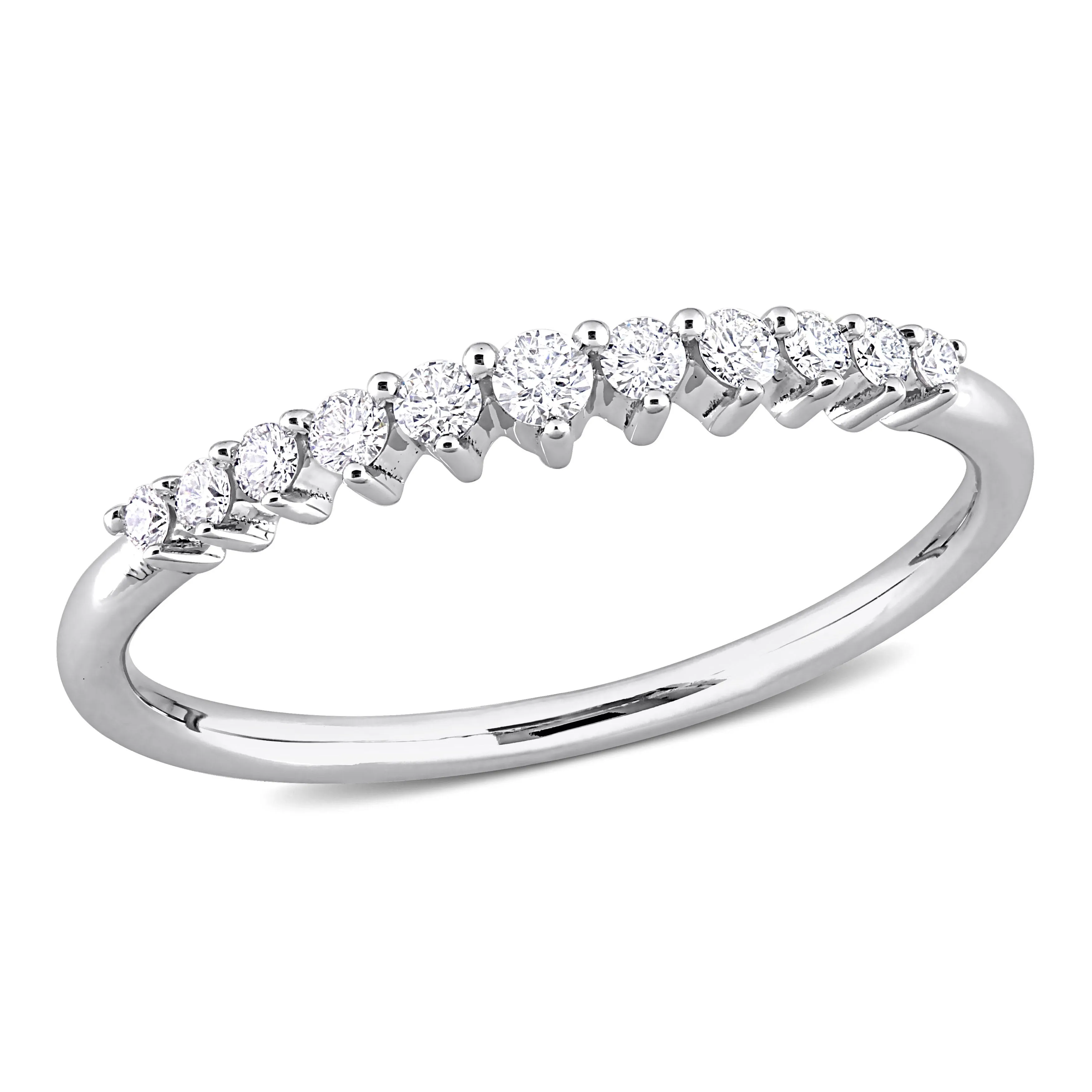 Graduated Semi Eternity Ring 14K Gold