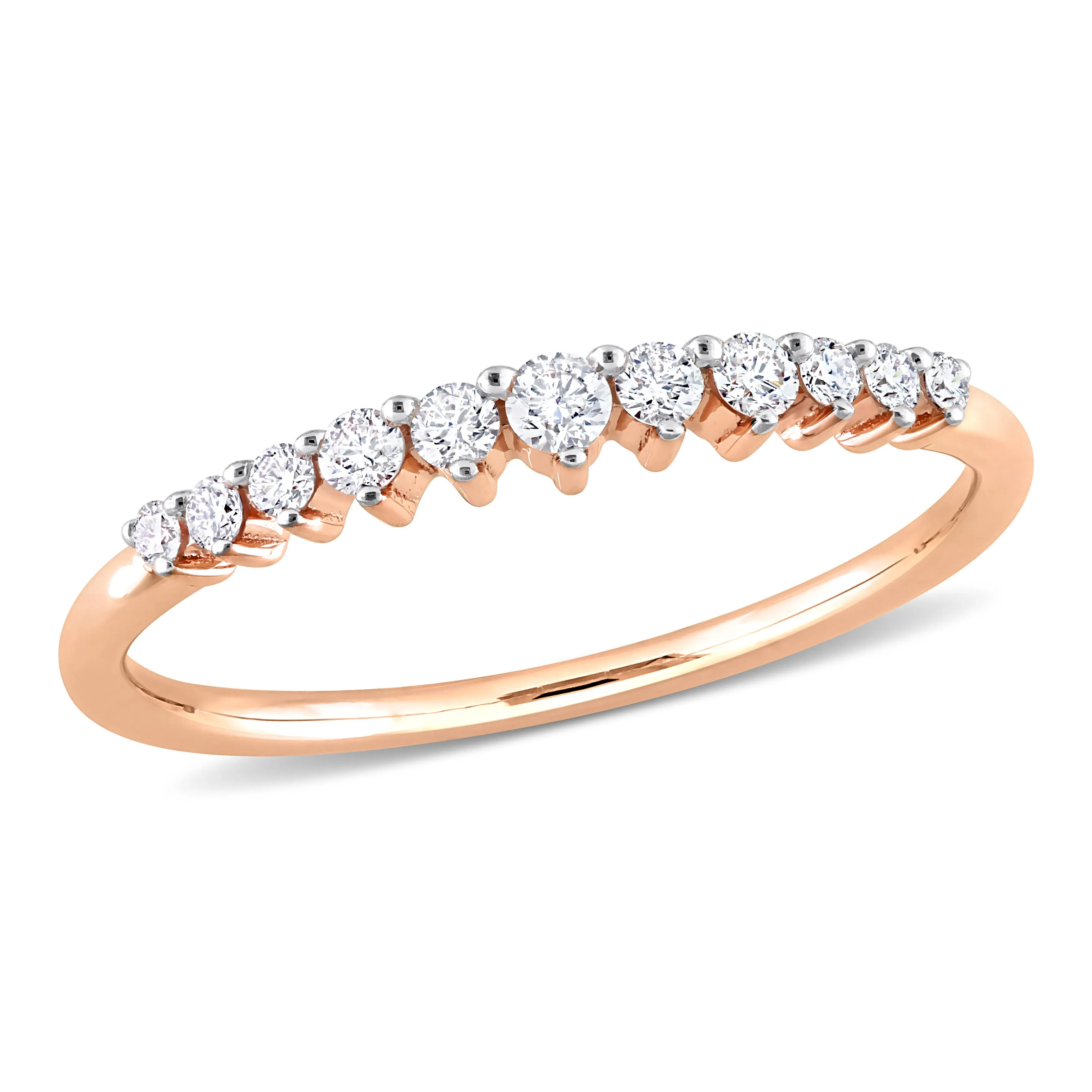 Graduated Semi Eternity Ring 14K Gold