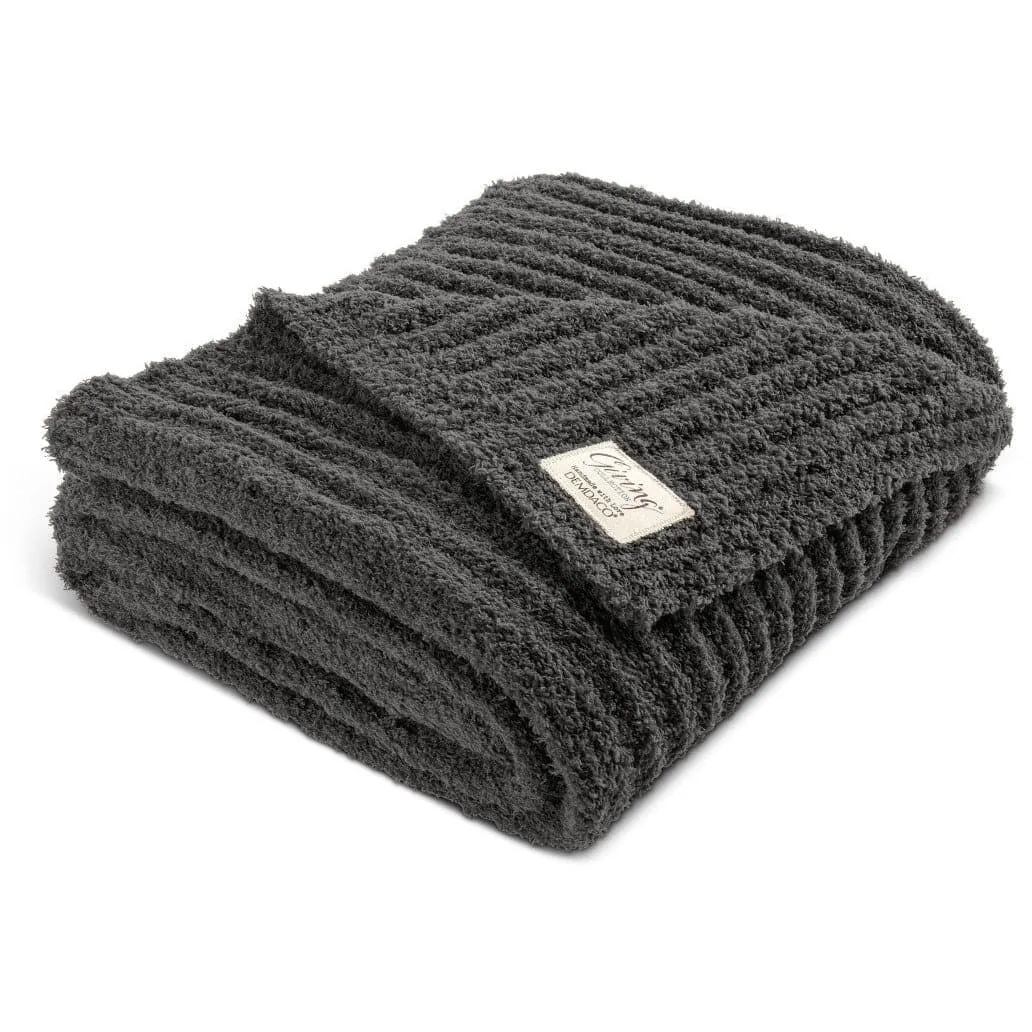Gray Ribbed Blanket