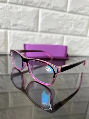 Great Quality Ombre Fashion Blue Light Blocking Readers with case - Purple 1.50