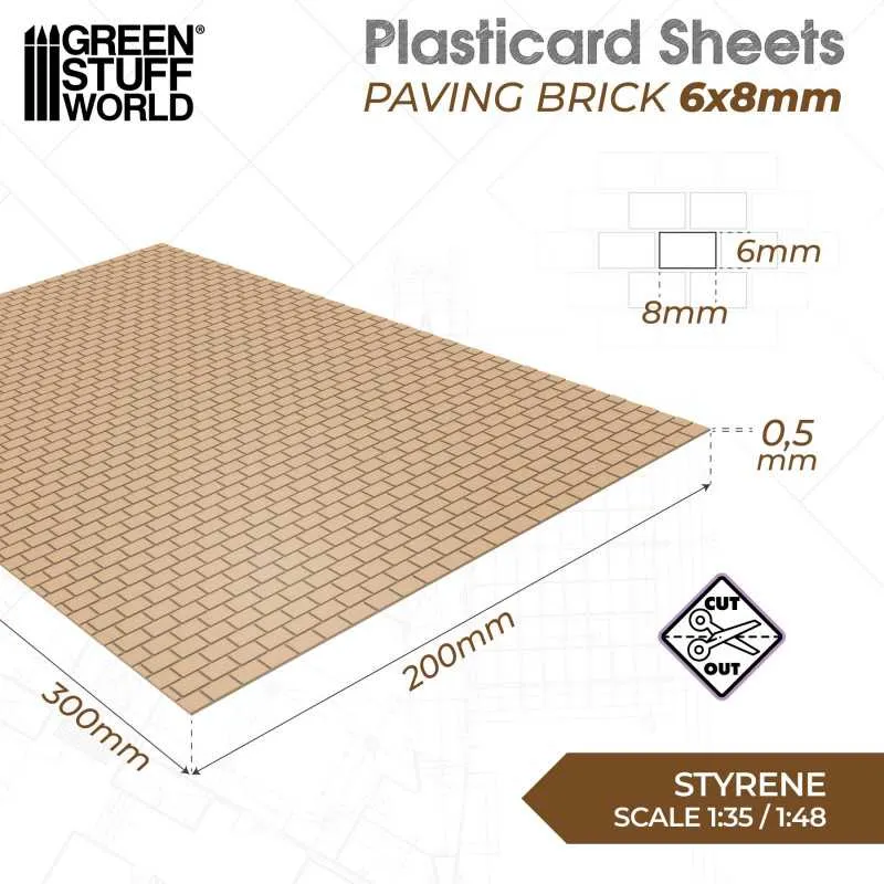 GSW Plasticard - Paving Brick 6x8mm