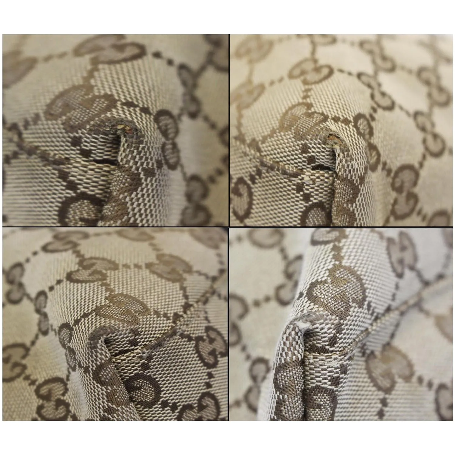 GUCCI Bamboo Bar GG Canvas Tote Bag Beige 232947