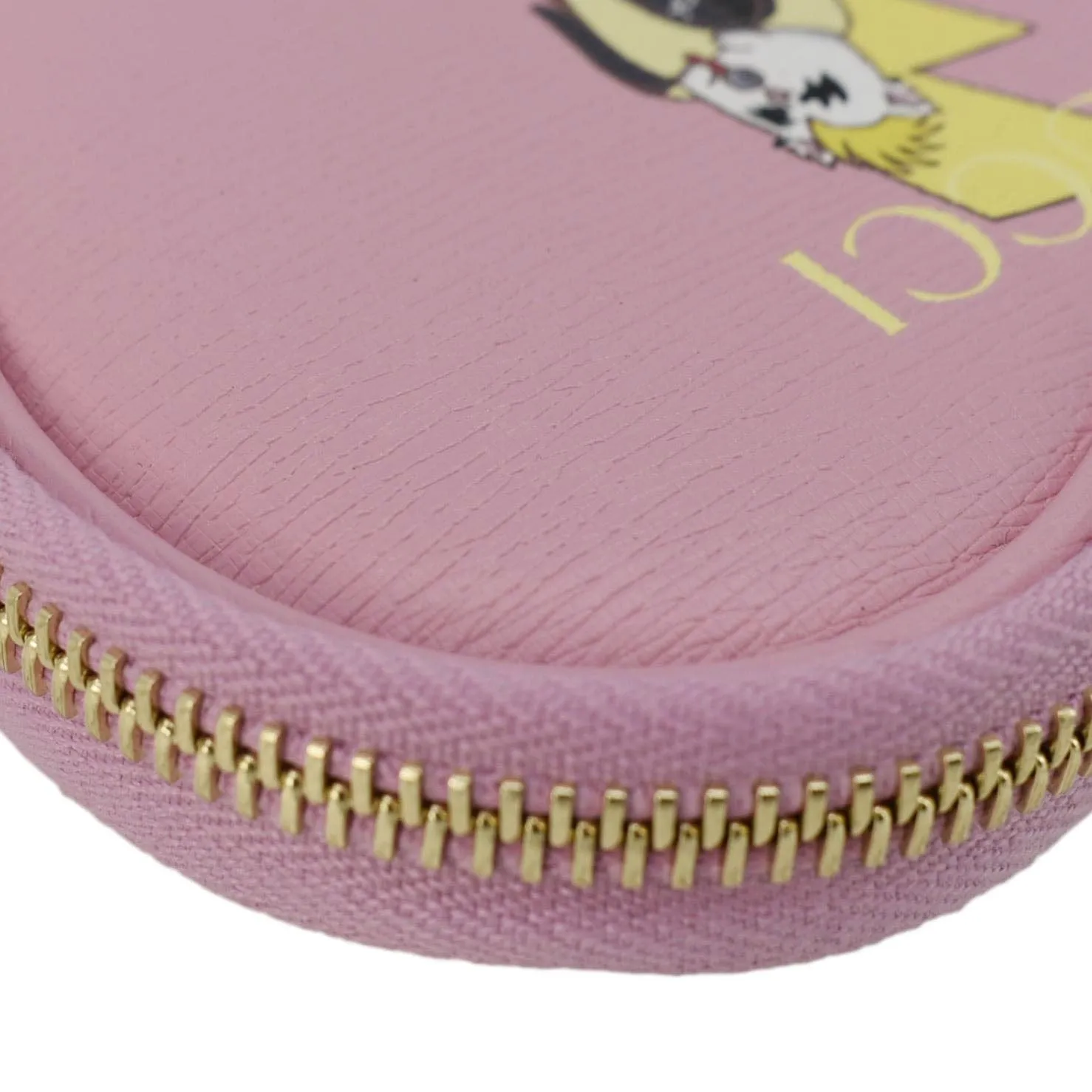 GUCCI Bananya Heart Shape Leather Coin Case Pink 701062