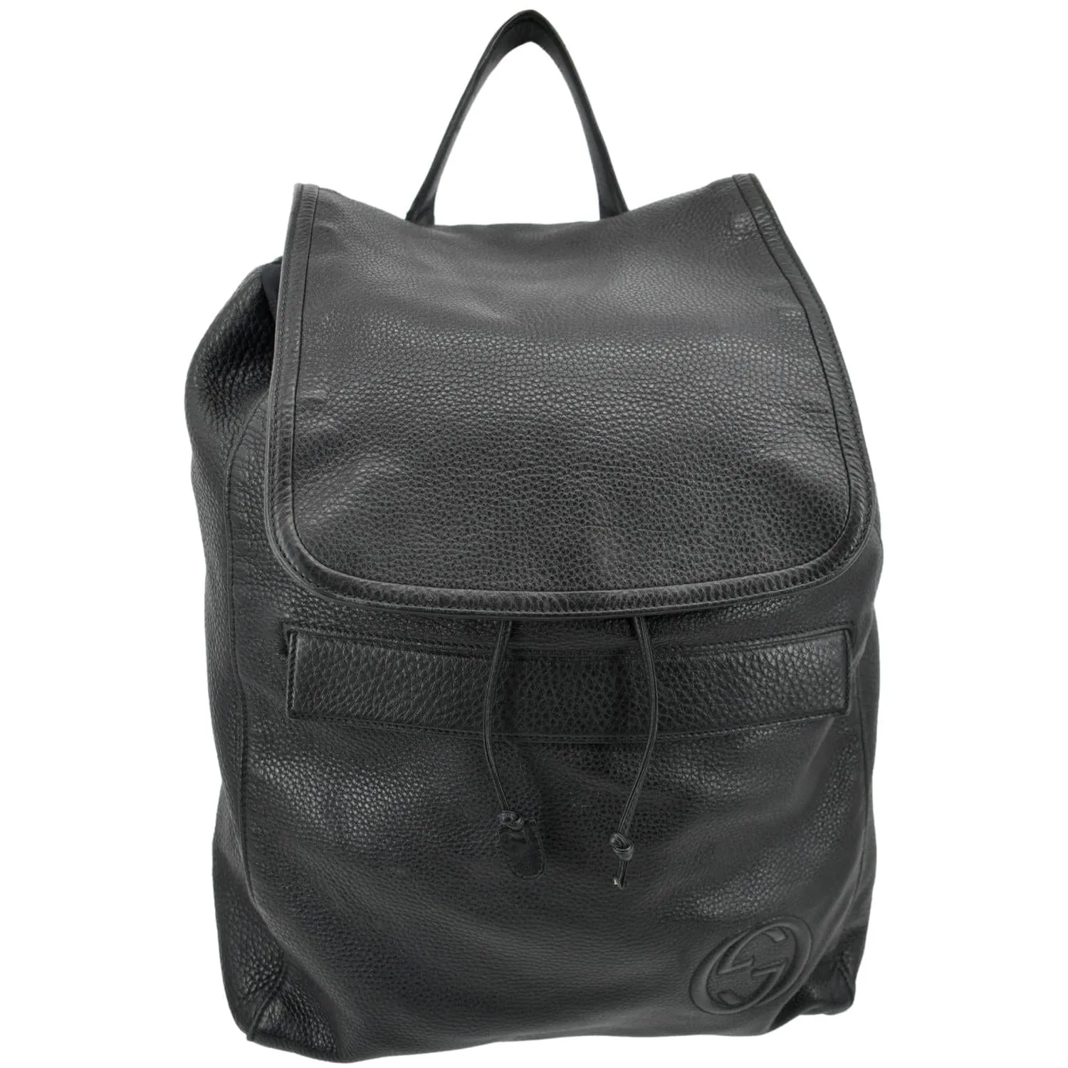 GUCCI GG Pebbled Leather Backpack Grey 322061