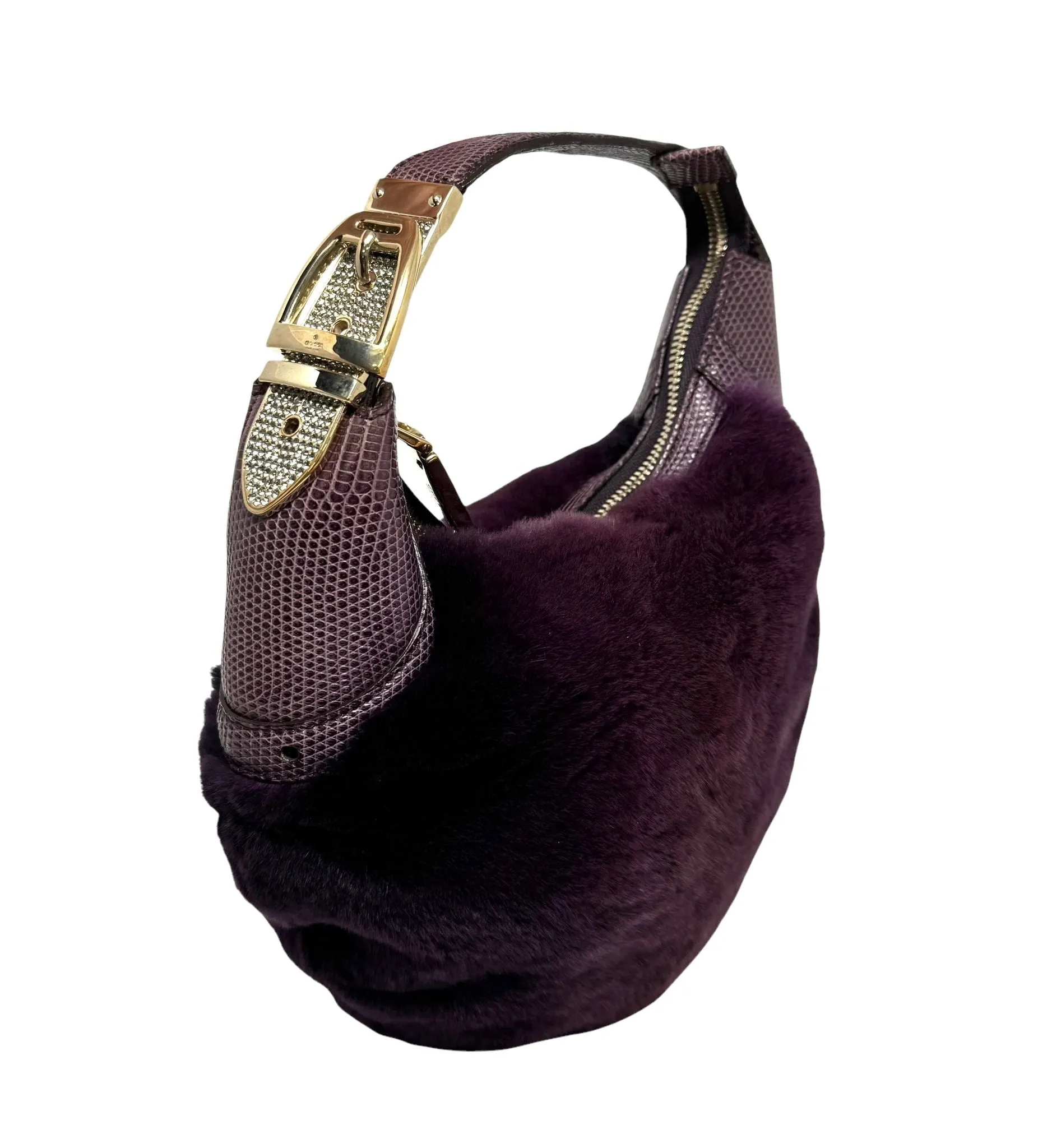 Gucci Purple Rhinestone Clasp Bag