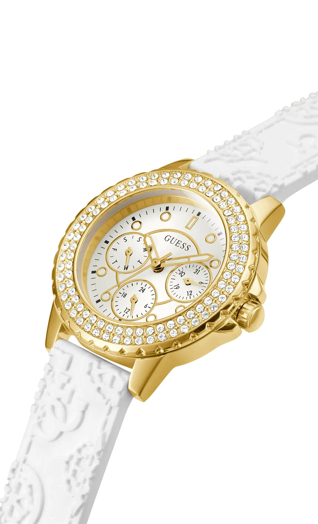 Guess Crown Jewel Gold Watch