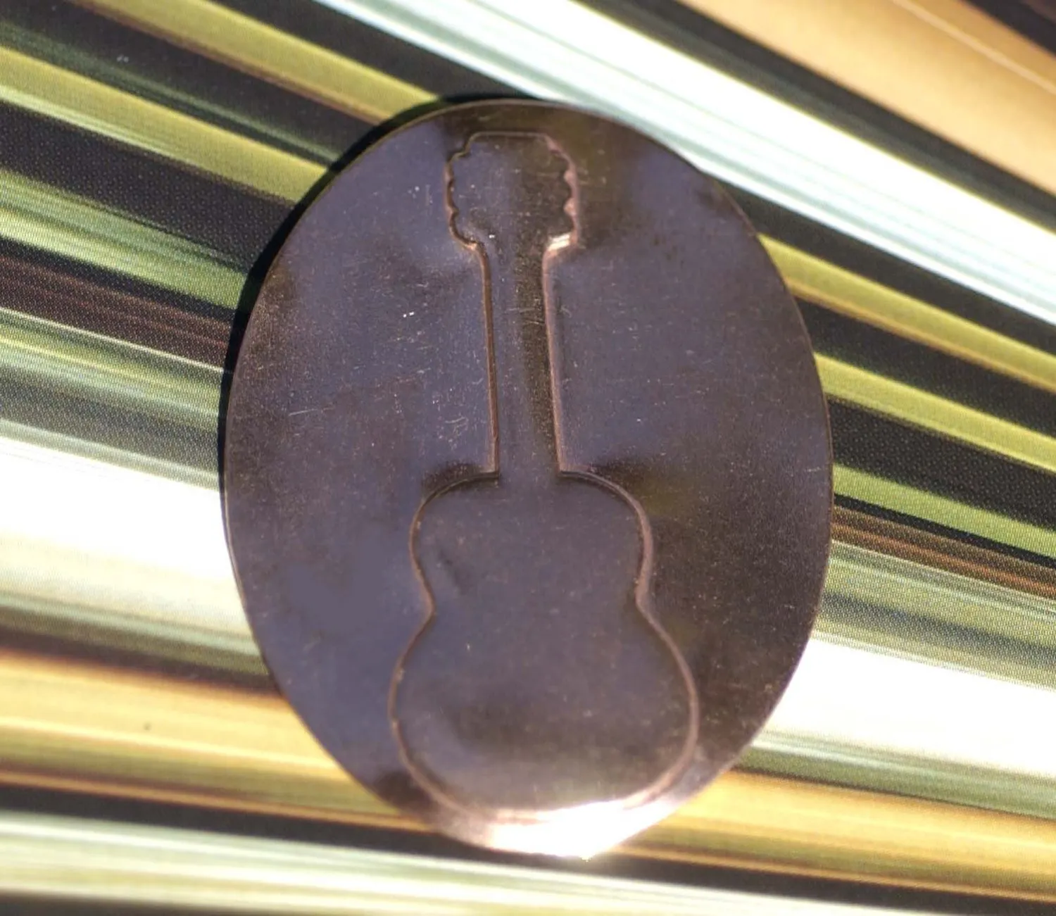 Guitar Embossed Blanks Enameling Stamping Texturing - 4 pieces