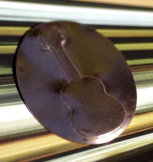 Guitar Embossed Blanks Enameling Stamping Texturing - 4 pieces