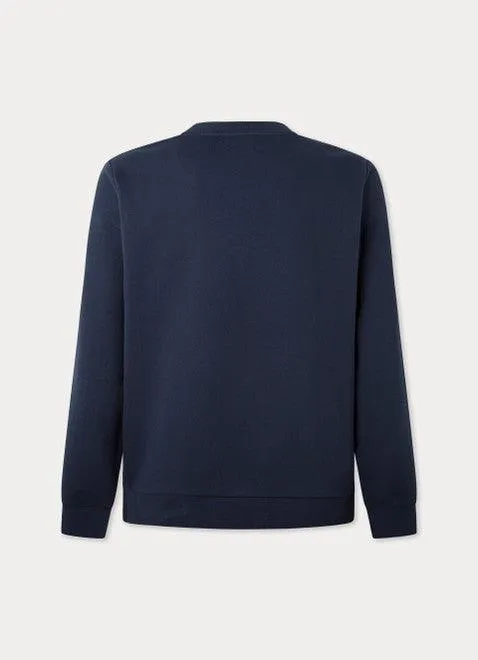 Hackett Mens Embossed crew jumper - Navy
