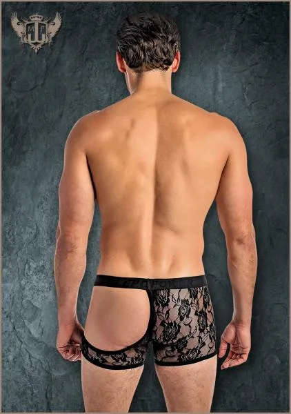 Halfmoon Mens Lace Short - Black -