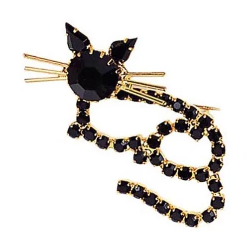 Halloween Brooch Series 1 - "Gold Whiskers"