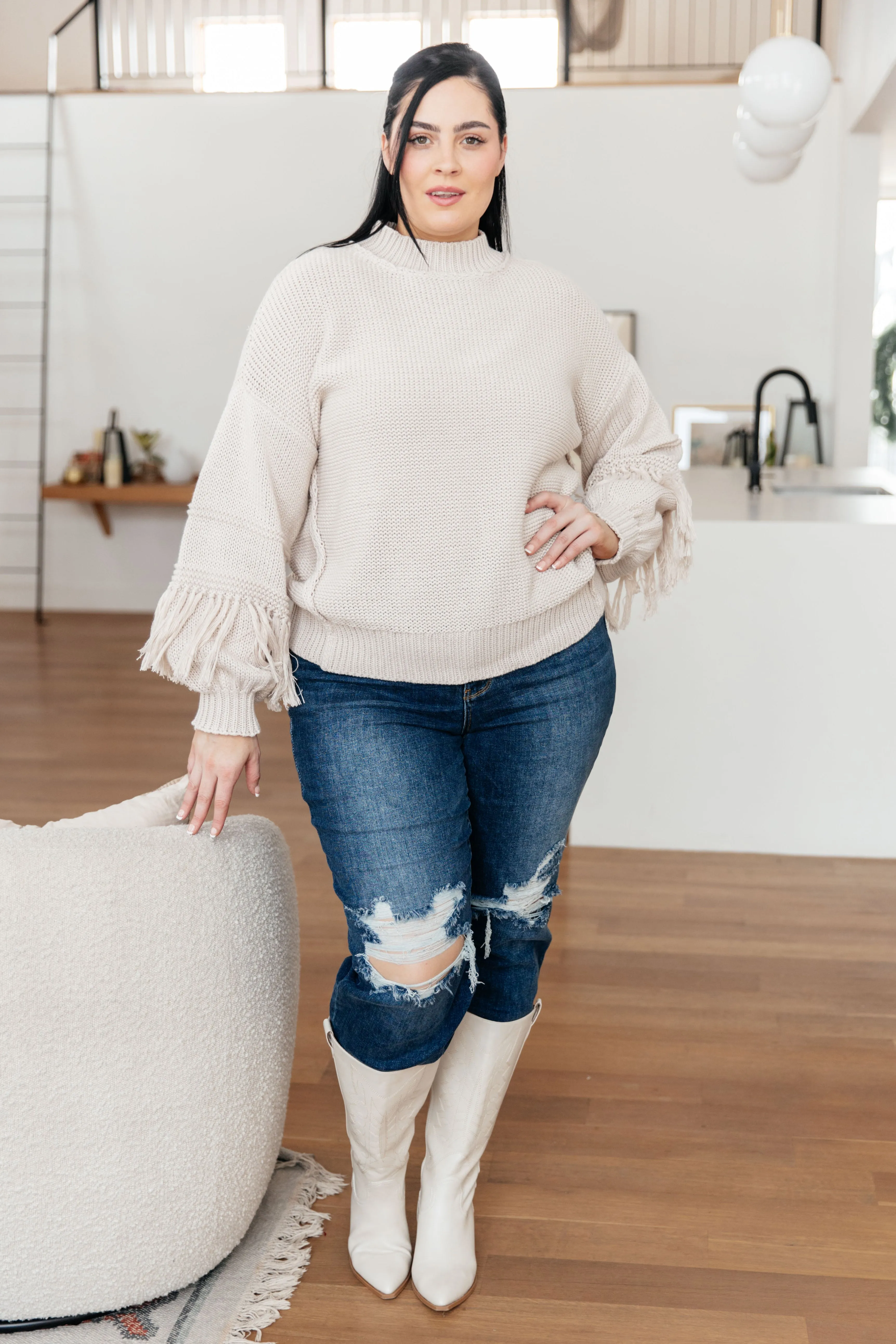 Handle It All Fringe Detail Sweater - 2/24