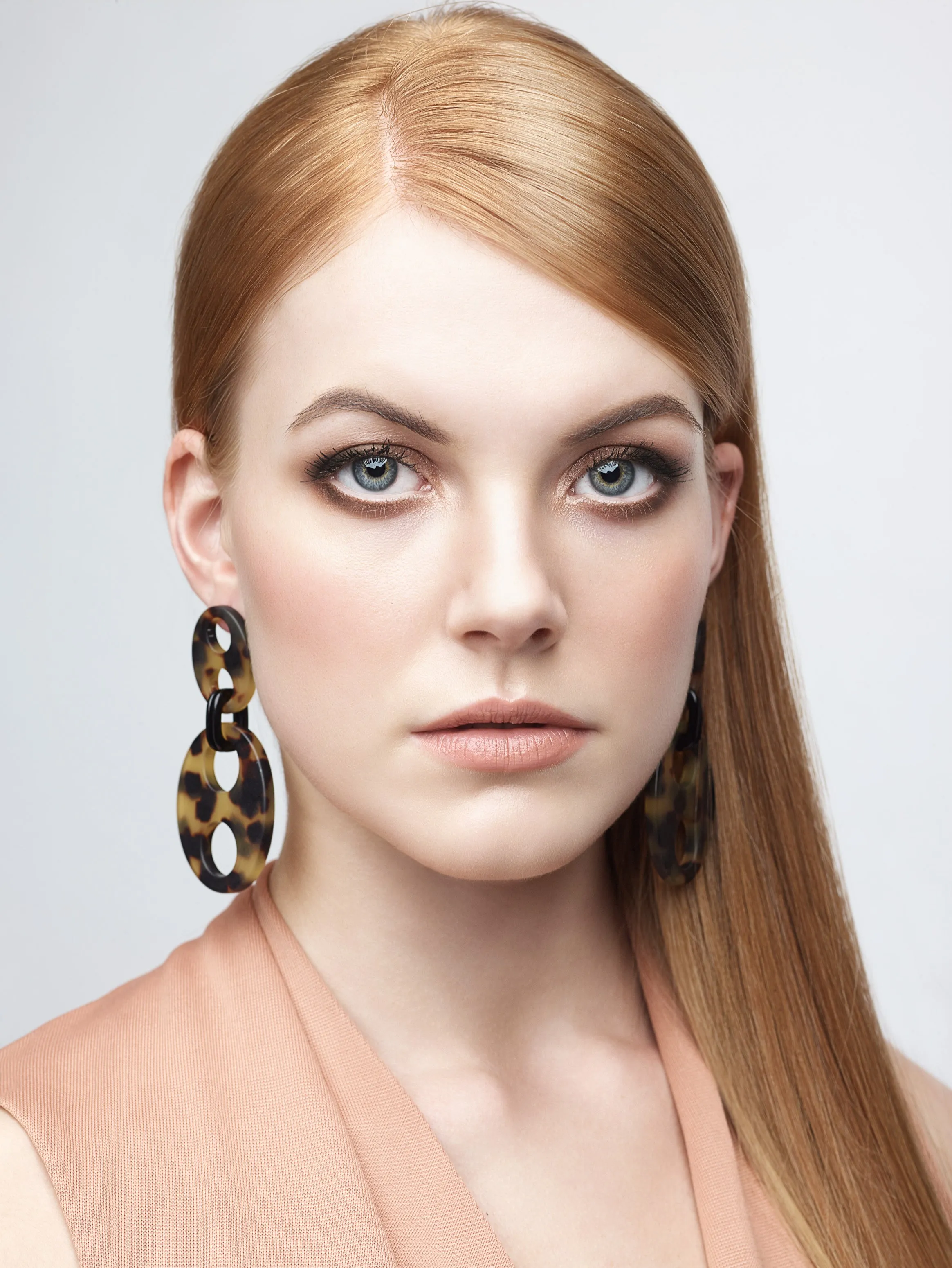 Haricot Double Medium Light Tortoiseshell Stud Earrings