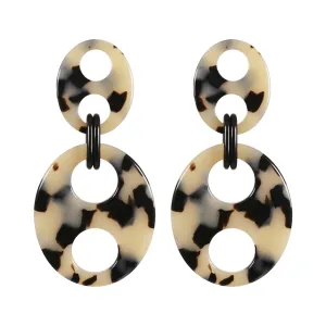 Haricot Double Medium Light Tortoiseshell Stud Earrings